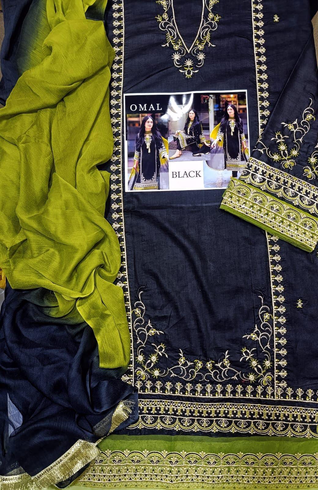 3 Pcs Women's Unstitched Embroidered Suit