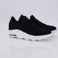 Men's Casual Jersey Knit Sneakers (Black White) - 614