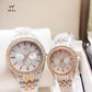 Stylish Quartz Couple Watches - 2 Pcs Set