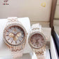 Stylish Quartz Couple Watches - 2 Pcs Set