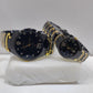 Couple's Black & Gold Chain Watches