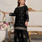 Charming Silk Embroidered Kurta And Pajama Set for Girls - 2 Pcs