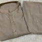 Men's Wash And Wear Plain Shalwar Kameez - 2 Pcs Set in Grey