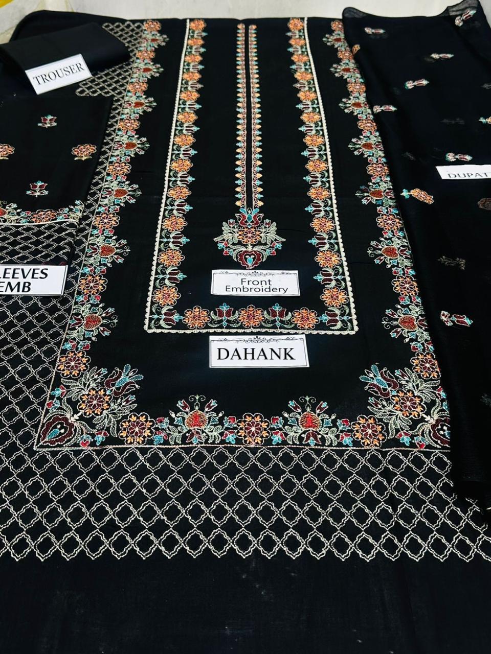 3 Pcs Women's Unstitched Embroidered Suit