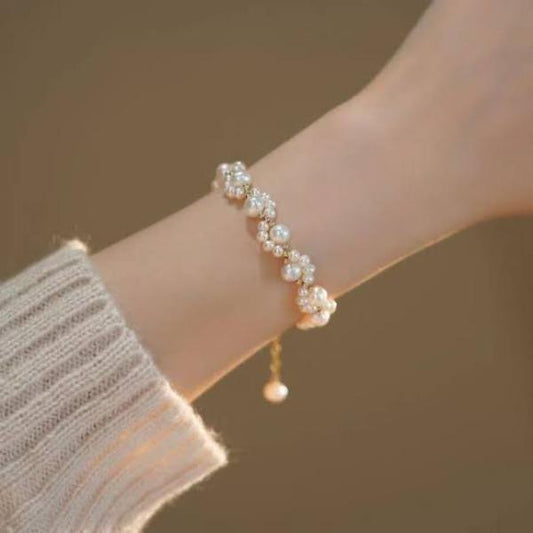 1 Pc Funky Gold Plated Pearl Charm Bracelet