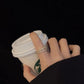 Gold Plated Artificial Stones Adjustable Ring