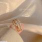 Gold Plated Artificial Stones Adjustable Ring